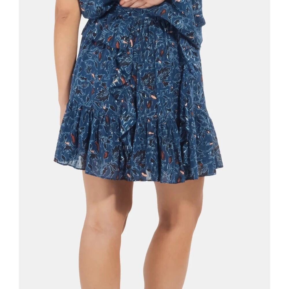 Ulla Johnson Zea Silk Blend Mini Skirt Belted Ruffle Size 2 NWT - Picture 3 of 10